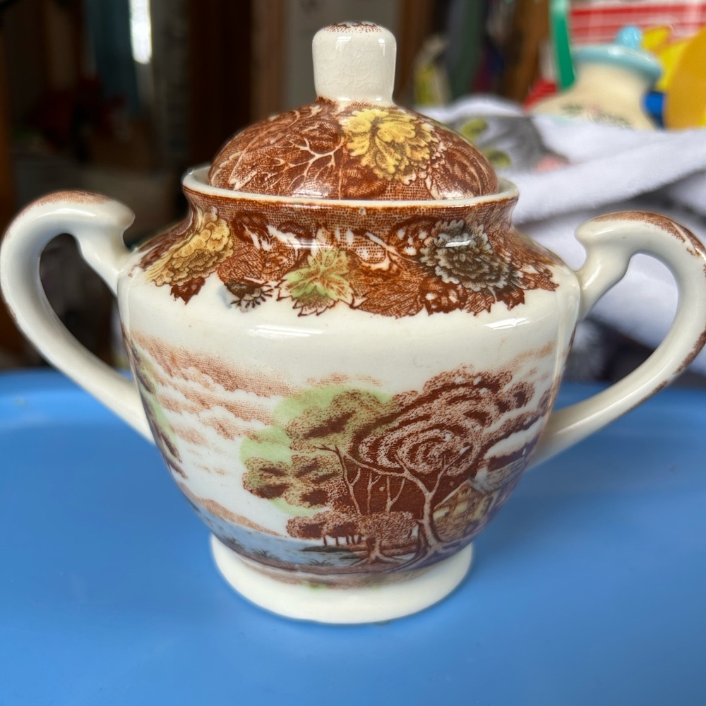 Vintage Nasco Sugar Bowl  In Mountain Woodland